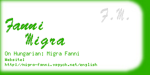 fanni migra business card